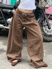 Fashion Wash Patchwork Wide Leg Jeans