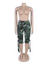 Casual Camo High Waist Cargo Shorts
