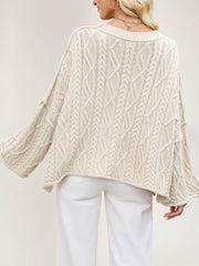 Casual Round Neck Loose Knit Pullover Sweater