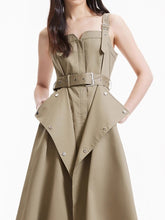 Fashion Zipper Waist Belt Shoulder Strap Dress