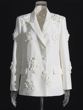 Fashion Floral Embellished Slim Blazer