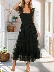 Fashion Tulle Tiered Dress