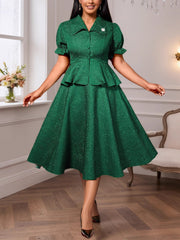 Elegant Jacquard Slim Top A-Line Skirt Party Sets