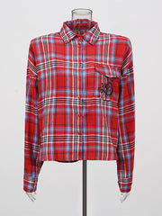 Casual Long-Sleeve Plaid Button-Up Shirt