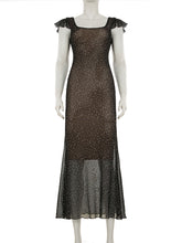 Casual Polka Dot Print Slim Maxi Dress