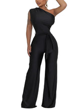 Elegant One Shoulder Sleeveless Slim Jumpsuit