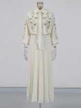 Boutique Rhinestone Embroidered Jacket Sleeveless Dress