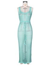 Sexy Hollow out Knit Lace-up Beach Dress