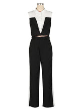 Casual Sleeveless Crop Vest Straight Pants Two Piece Set