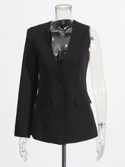 Fashion Single Sleeve Irregular Blazer Pants Suit