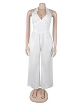Elegant Halter Backless Regular Jumpsuit