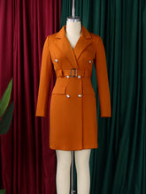 Fashion Long Sleeve Double-breasted Blazer Dress