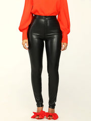 Fashion Tight Fitting Pu Leather Trousers