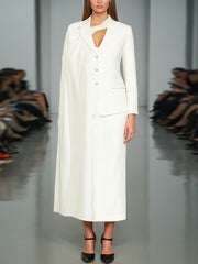 Double-breasted Blazer And Skirt Two Piece Sets