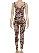 Sexy Leopard Print Sleeveless Thigh Jumpsuit