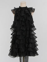Fashion Sleeveless Tiered Ruffle Slim Dress