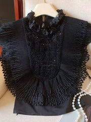 Fashion Ruffle Hollow out Slim Shirt Top