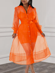 Fashion Chiffon Shirt Dress and Camisole Sets