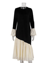 Velvet O-Neck Bell Sleeve Nightclub Party Dress