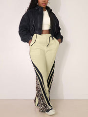 Solid Patchwork Pocket Minimalist Casual Pants