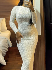 Casual Round Neck Bodycon Maxi Dress