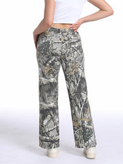 Fashion Camo Print Straight Jeans