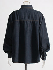 Fashion Irregular Button Cozy Denim Jacket