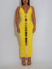 Sexy Sleeveless Ruched Bodycon Dress