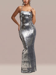 Sexy Sequin Spaghetti Strap Nightclub Party Dress