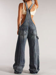 Sexy Denim Overalls Adjustable Strap Jumpsuit