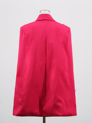 Elegant V Neck Sequins Embellished Cape Blazer