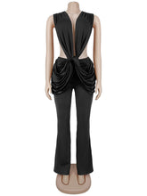 Sexy Deep V Ruched Slim Jumpsuit