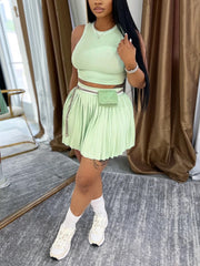 Tank Crop Top Mini Skirt Party Club 2 Piece Set