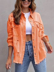 Casual Ripped Distressed Denim Jacket