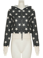 Fashion Pentastar Print Cardigan Hoodie