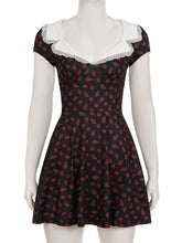 Elegant V-neck Cinched Waist Floral Mini Dress