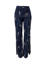 Fashion Fringe Side Slit Jeans