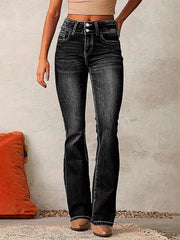 High Waist Butt Lift Slim Fit Flare Pants Jeans