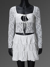 Sexy Lace See-through Bandage Top and Skirt Sets