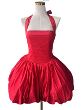 Sexy Halter Tie Neck Corset Mini Puffy Dress