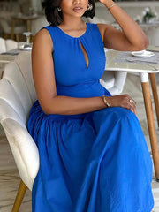 Solid Color Sleeveless Tank Dress