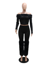 Sexy Off Shoulder See through Two Piece Set