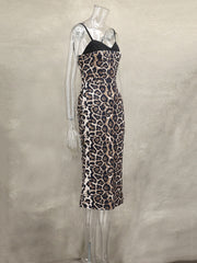 Sexy Layered Bra-Detail Fishtail Midi Dress