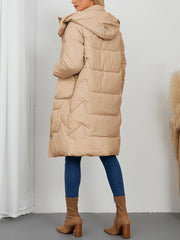 Fashion Zipper Hooded Cotton Padded Coat