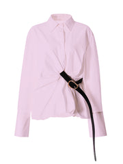 Fashion Loose Belted Shirt