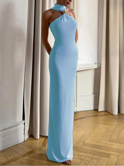 Turtleneck Off-shoulder Sexy Knit Maxi Dress