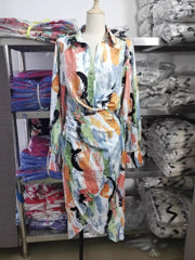 Fashion Print Slim Shirt Dress