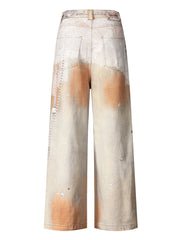 Fashion Print Wide Leg Jeans