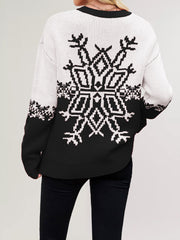 Fashion Snowflake Pattern Casual Pullover Sweater