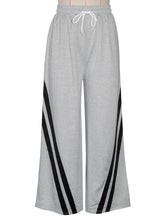 Stripe Drawstring Wide Leg Joggers Sweatpants